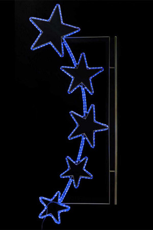Светодиодная консоль Пять звезд, 90*200 см., синие LED лампы, прозрачный силикон, LTC (SKL4-220B) 