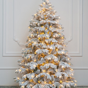 Искусственная елка Аляска заснеженная 240 см., 570 теплых белых LED ламп, литая+пвх, ЕлкиТорг (149240)