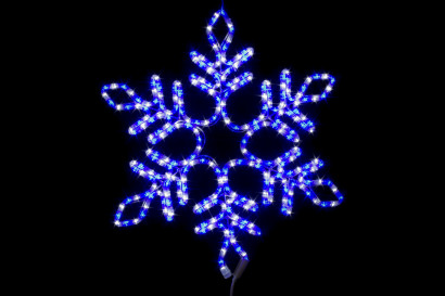 Светодиодная Снежинка 57 см. бело-синий цвет, Winner (9111-57WB)