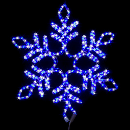 Светодиодная Снежинка 57 см. бело-синий цвет, Winner (9111-57WB)