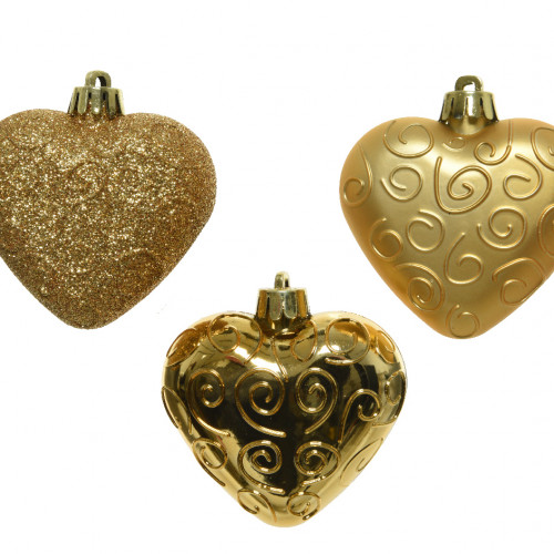 Набор игрушек Сердце любви 6 шт., золотой, Kaemingk (028015)