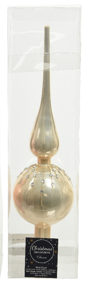 Елочная макушка Новогодний Шарм 31 см., жемчужная, стекло, Kaemingk (170079/2)