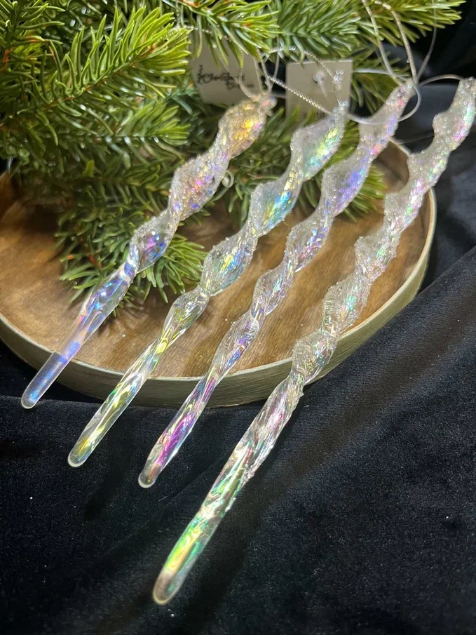 Набор сосулек Морозная радуга 16,5 см., 3 шт., стекло, Christmas DeLuxe (14065)