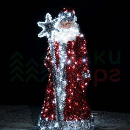 Светодиодная фигура из мишуры Дед Мороз 2 м., Conso (3DGR89)