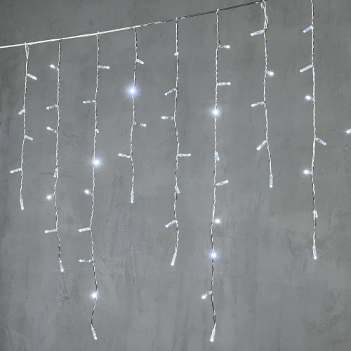 Светодиодная бахрома с колпачком 3,2*0,9 м., 180 холодно-белых LED ламп, прозрачный провод ПВХ, IP65, LTC (PIL180CAP-10-2W) в Санкт-Петербурге