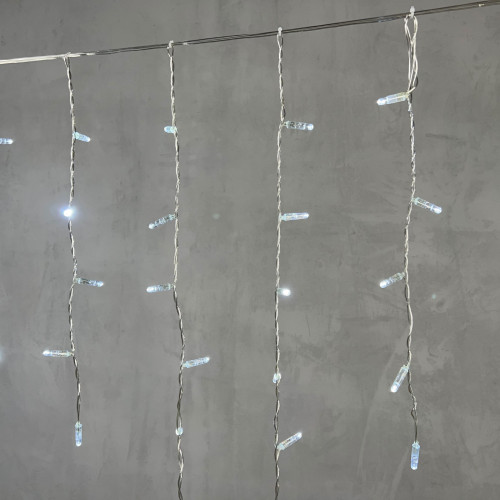 Светодиодная бахрома с колпачком 3,2*0,9 м., 180 холодно-белых LED ламп, прозрачный провод ПВХ, IP65, LTC (PIL180CAP-10-2W) в Санкт-Петербурге