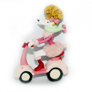 Статуэтка-подвеска  3D&quot;Собачка-Пудель на скутере&quot; 7,2*2,5*10,5 см. (3D1116)