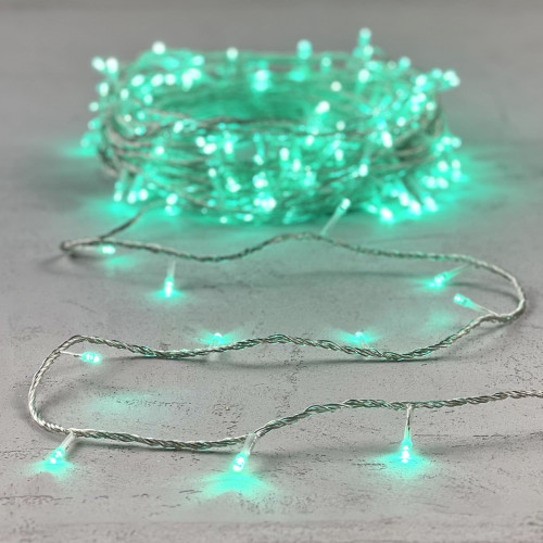 Светодиодная гирлянда с возможностью динамики 20 м., 200 аква LED ламп, 24V., прозрачный силиконовый провод, IP65, Beauty Led (EST200-3W10-1A)