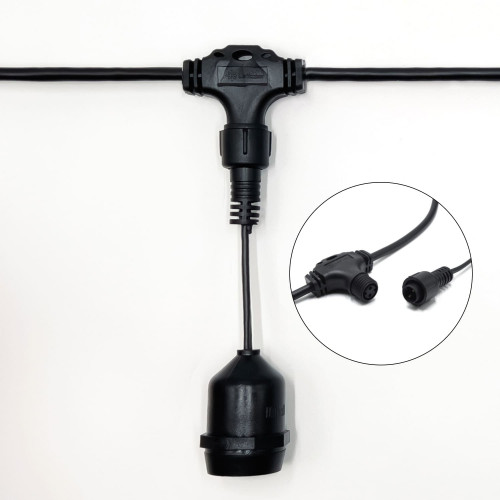 Белт-Лайт UNIBELT 5 м., провод черный Каучук, шаг 100 см., 5 подвесных патронов, IP65, LTC (UBL5m/5L-1) в Санкт-Петербурге