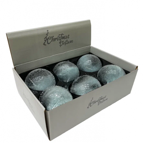 Набор винтажных стеклянных украшений Райское перо, белый, 100 мм., 6 шт., Christmas DeLuxe (13128)