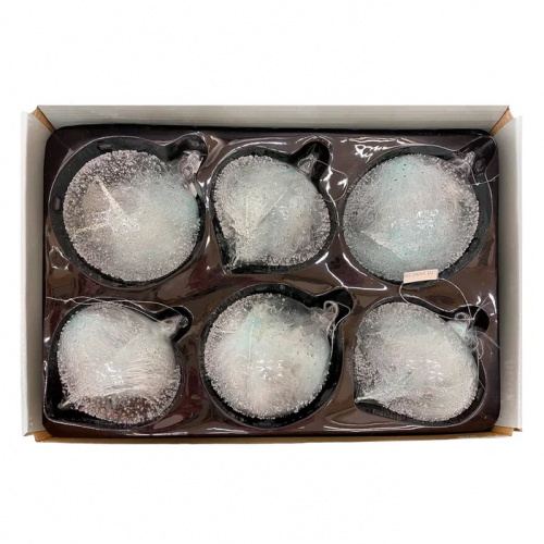 Набор винтажных стеклянных украшений Райское перо, белый, 100 мм., 6 шт., Christmas DeLuxe (13128)