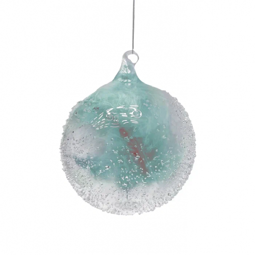 Набор винтажных стеклянных украшений Райское перо, белый, 100 мм., 6 шт., Christmas DeLuxe (13128)