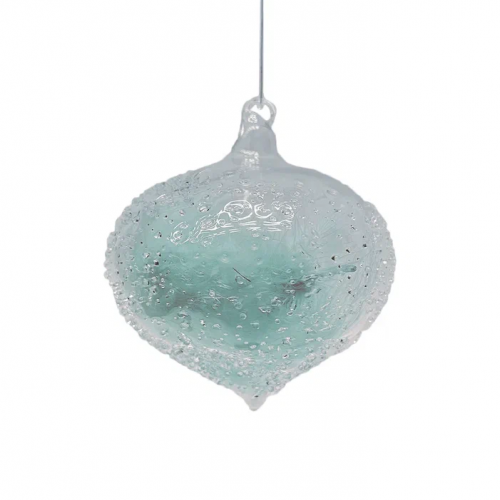 Набор винтажных стеклянных украшений Райское перо, белый, 100 мм., 6 шт., Christmas DeLuxe (13128)