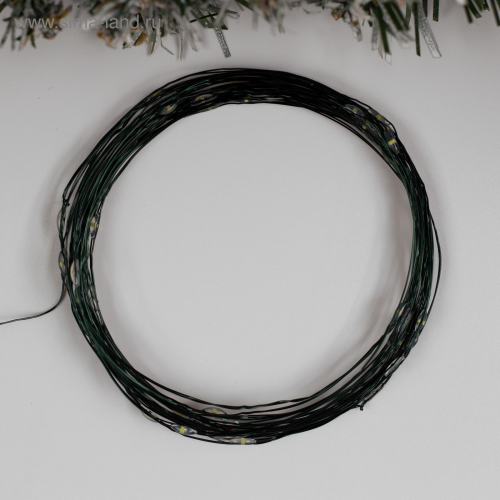 Гирлянда нить-роса 5 м., IP20, зелёная нить, 50 мульти LED, 2 режима, AAх3, Luazon Lighting (5198325)