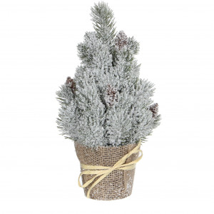 Декорированная елочка в горшочке 30 см, заснеженная (83059)