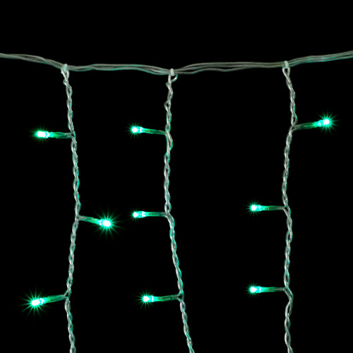 Светодиодная бахрома 3.2*0,9 м, 220V., 232 аква LED ламп, соединяемая, силиконовый прозрачный провод, Beauty Led (ECC232-10-2A) в Санкт-Петербурге