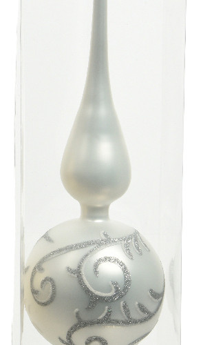 Елочная макушка Новогодний Шарм 31 см., белая, стекло, Kaemingk (170079/3)