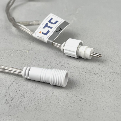 Гирлянда Бахрома 3,1*0,5 м., 24В., 150 тепло-белых LED ламп, провод прозрачный ПВХ, IP54, LTC (PIL150-10-1WW)