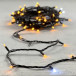 Гирлянда Нить 10 м., Желтая с Мерцанием Белого Диода 220В, 75 LED, Провод Черный Каучук, IP65, LTC (LL75BLW-1-2Y) 