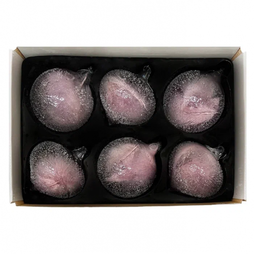 Набор винтажных стеклянных украшений Райское перо 100 мм., розовый, 6 шт., Christmas DeLuxe (13129-Н))