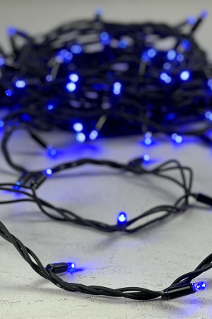 Светодиодная гирлянда Sealed 10 м., 220В., 100 синих LED ламп, черный каучук, Laitcom (LL100-1-2B)