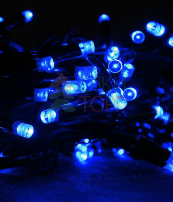 Светодиодная гирлянда Sealed 10 м., 220V., 100 синих LED ламп, черный каучук, Beauty Led(LL100-1-2B)