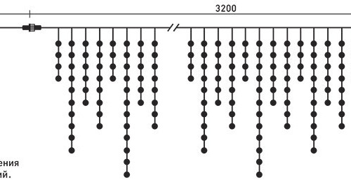 Светодиодная бахрома 3.2*0,9 м, 220V., 232 небесно - голубых LED ламп, соединяемая, силиконовый прозрачный провод, Beauty Led (ECC232-10-2SB) в Санкт-Петербурге