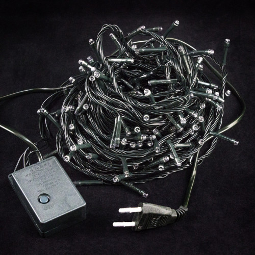 Светодиодная нить 13.5 м., 220V, 200 разноцветных LED ламп, контроллер, черный провод, Winner Light (m.01.5B.200-)