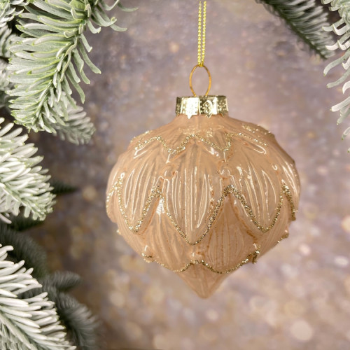 Набор стеклянных шаров Королевский Каприз 80 мм., 12 шт., шампань, House of Seasons (84001)