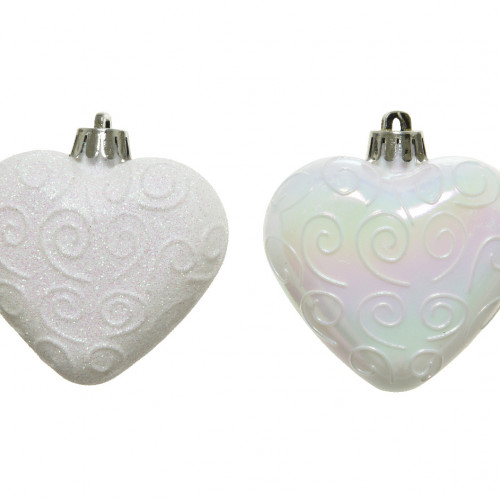 Набор игрушек Сердце любви 6 шт., белый ирис, Kaemingk (028019)