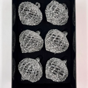 Набор стеклянных украшений Ледяная луковка 5,9 см., 6 шт., стекло, Christmas DeLuxe (14080)