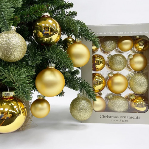 Набор стеклянных шаров Золотые дюны 26 шт., 7 см.,House of seasons (85576)