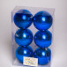 Набор пластиковых шаров Анет 80 мм., синий глянцевый, 6 шт., ЕлкиТорг (150328)