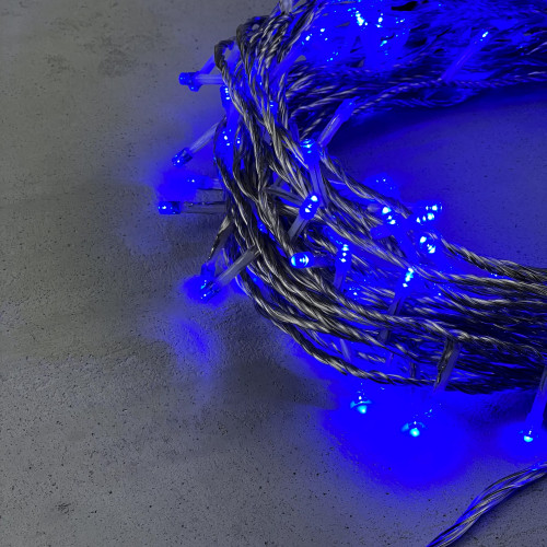 Светодиодная гирлянда с возможностью динамики 20 м., 200 синих LED ламп, 24V., прозрачный силиконовый провод, IP65, Beauty Led (EST200-3W10-1B)