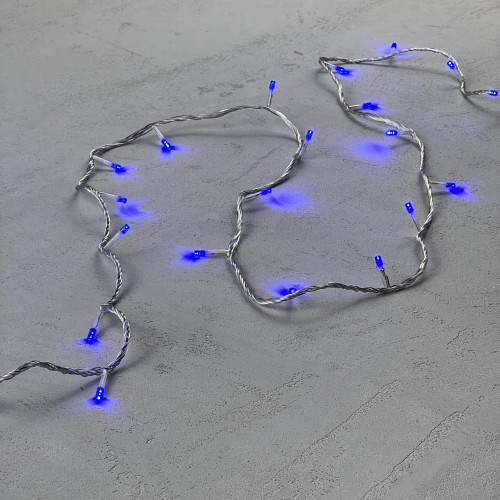 Светодиодная гирлянда с возможностью динамики 20 м., 200 синих LED ламп, 24V., прозрачный силиконовый провод, IP65, Beauty Led (EST200-3W10-1B)