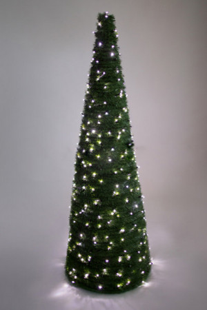Хвойный конус зеленый 2,1 м. c LED лампами, круглое сечение, ПВХ, Green Trees (GT2,1KONKRLED)