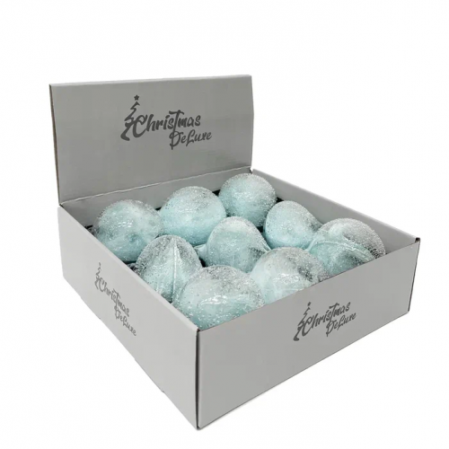 Набор винтажных стеклянных украшений Райское перо 80 мм., голубой, 9 шт., Christmas DeLuxe (13127) в Санкт-Петербурге