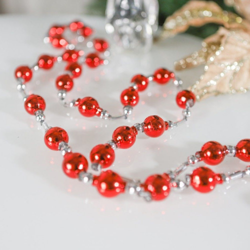 С102/1 Елочное украшение Бусы №6 , красные, Ёлочка
