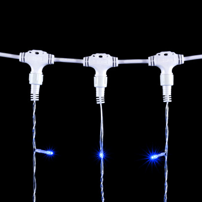 Светодиодный занавес 1*6 м., 600 синих LED ламп, прозрачный провод ПВХ, Beauty Led (PCL601-10-2B)