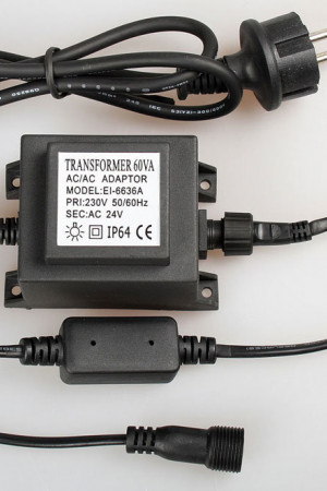 Трансформатор 60W, 1.5 м, черный провод, Rich LED (RL-220AC/DC24-60W-B)