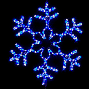 Светодиодная фигура снежинка 60 см.,сине-белый, Winner (7110-60WB)