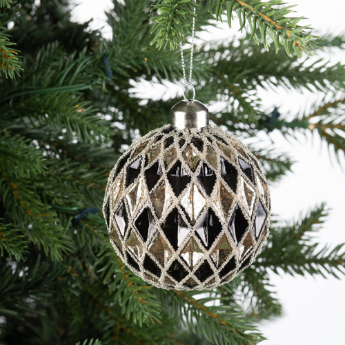 Винтажный стеклянный шар Драгоценные грани - Агат 8 см., 1 шт., Karlsbach (13139)