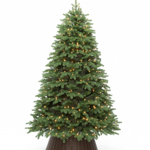 Искусственная елка Парижанка 350 см., теплых белых LED ламп, Литая хвоя+ПВХ, ЕлкиТорг (138350)