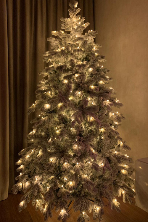 Искусственная елка Аляска заснеженная 210 см., 403 мульти/теплых белых Led ламп (2в1), ЕлкиТорг (195210)