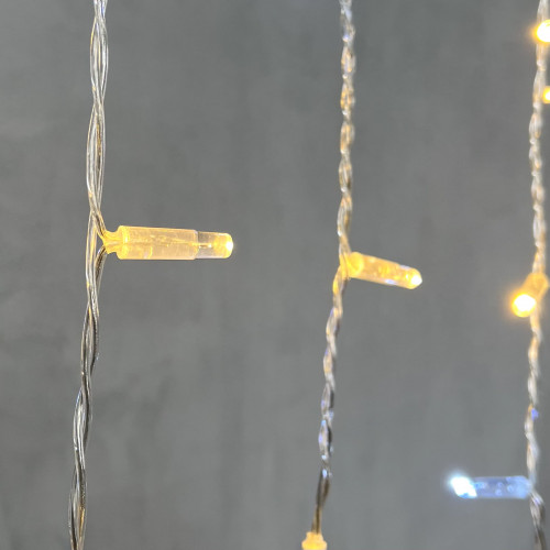 Светодиодная бахрома с колпачком 3,2*0,9 м., 180 теплых белых LED ламп, мерцание, прозрачный провод ПВХ, IP65, LTC (PIL180BLWCAP-10-2WW) в Санкт-Петербурге