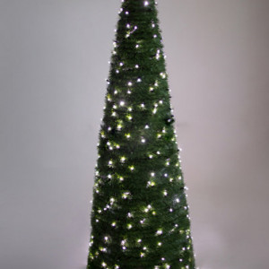 Хвойный конус зеленый 2,5 м. c LED лампами, круглое сечение, ПВХ, Green Trees (GT2,5KONKRLED)