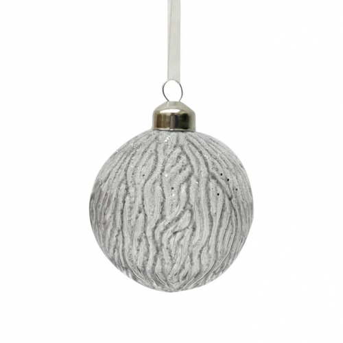 Набор винтажных стеклянных украшений Зимний сон 80 мм., серо-белый, 9 шт., Christmas DeLuxe (13119)