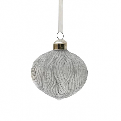 Набор винтажных стеклянных украшений Зимний сон 80 мм., серо-белый, 9 шт., Christmas DeLuxe (13119)