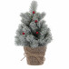 Декорированная елочка в горшочке с ягодами 30 см, заснеженная (83066)