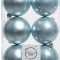 Набор пластиковых шаров Парис 80 мм, голубой туман, 6 шт, Kaemingk (022029)